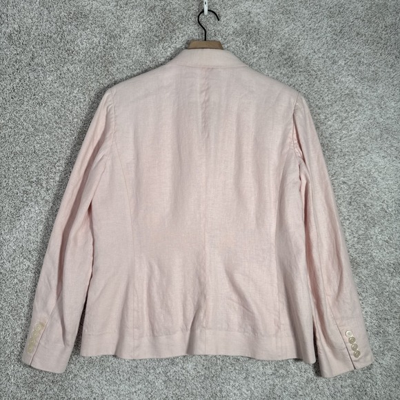 Vintage Chaps Tailored Linen Blazer Light Pink Size 12 Dress‎ Up or Casual - Picture 6 of 11
